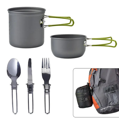 Aluminium-Kochgeschirr-Set - Faltbares Besteck - Camping-Set