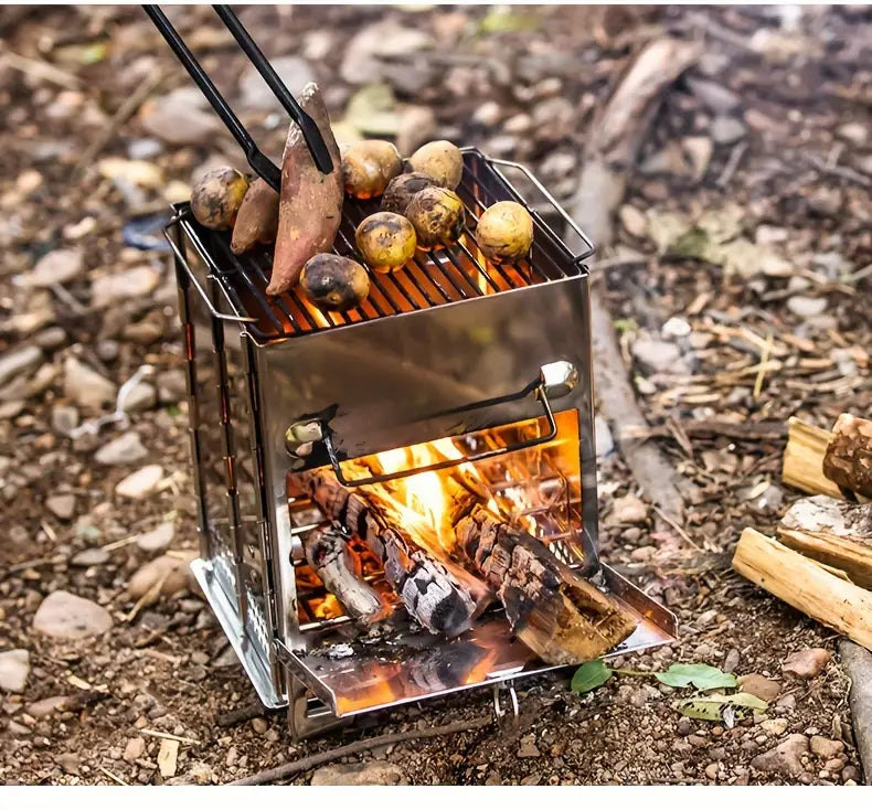 Zusammenklappbarer Edelstahl-Holzofen - Camping