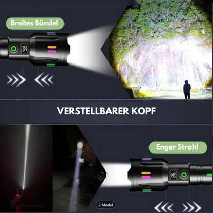 Militär-Taschenlampe - LED wiederaufladbar - 9000 Lumen