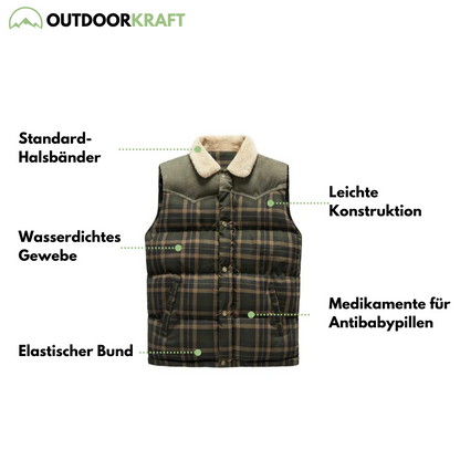 Outdoor Karo-Bodywarmer - gefüttert - Herbst & Winter