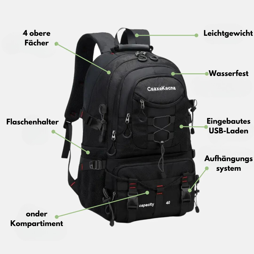 Outdoor Kraft - 40L-Rucksack - USB-Anschluss