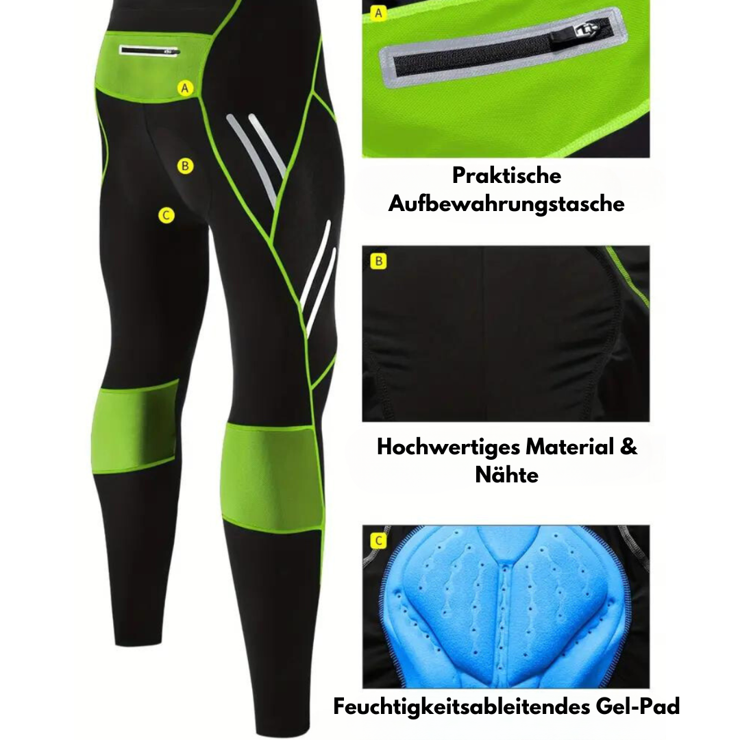 Outdoor Kraft - Lange Fahrradhose - Gel-Polster