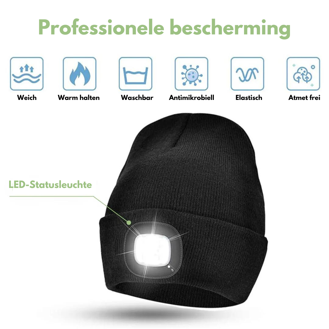 Hut mit LED-Leuchten - wiederaufladbar