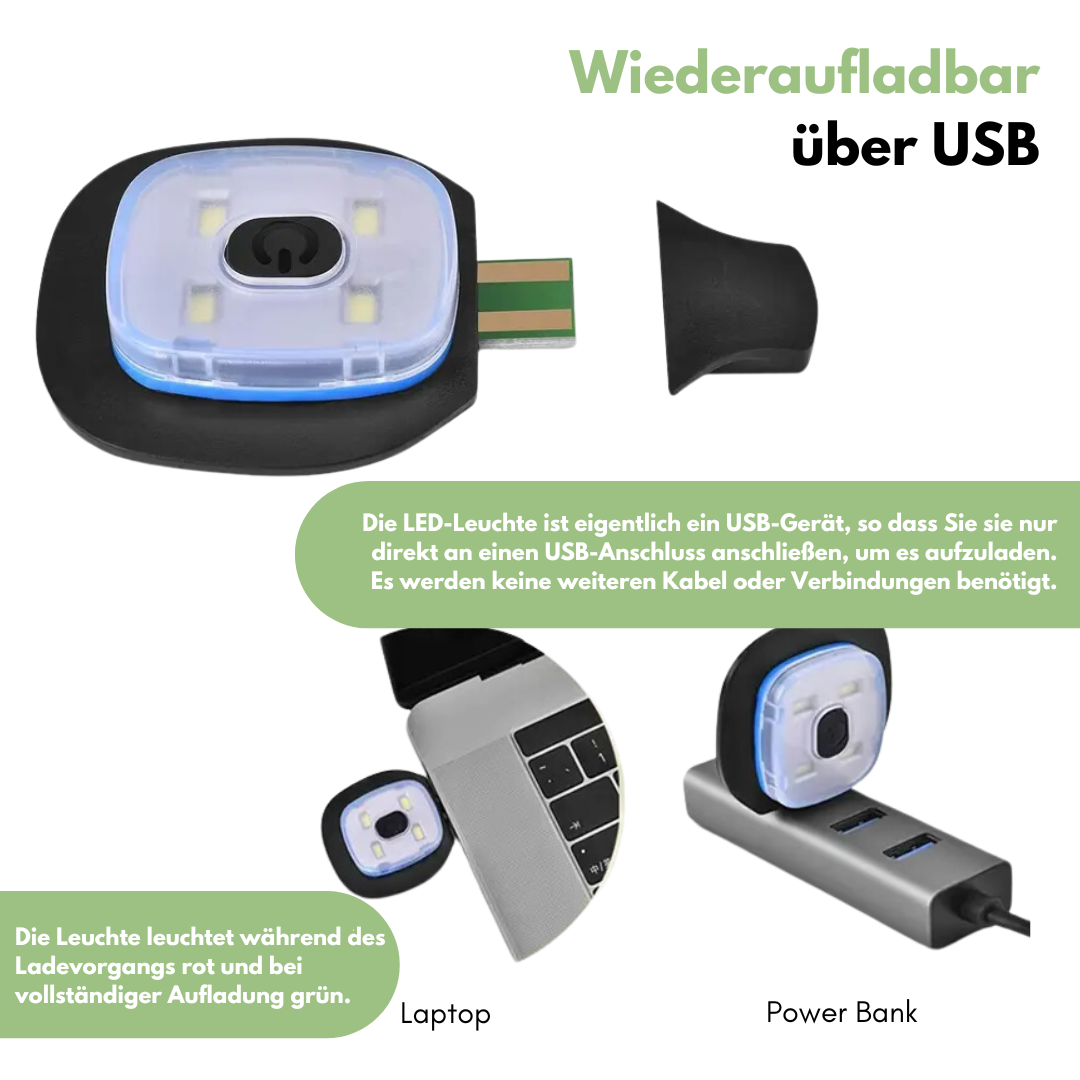 Hut mit LED-Leuchten - wiederaufladbar