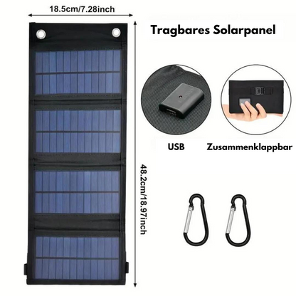 Zusammenklappbares Solarpanel - 1 USB-Anschluss