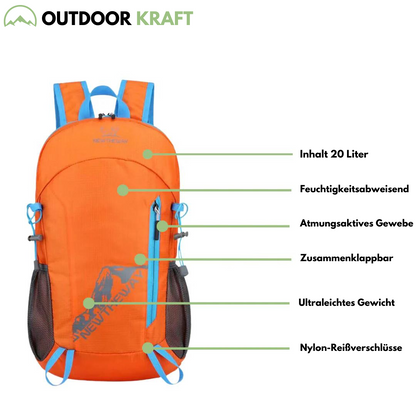 20L Faltbarer Rucksack - Outdoor