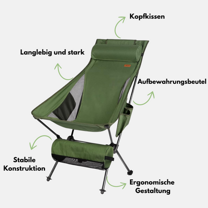 Outdoor Kraft - Faltbarer Luxus-Campingstuhl